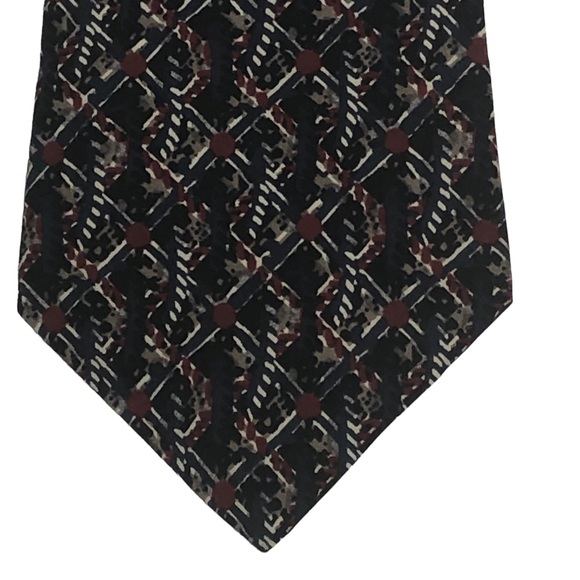 Farrah Multicolored Abstract Print Silk Tie - Picture 9 of 13